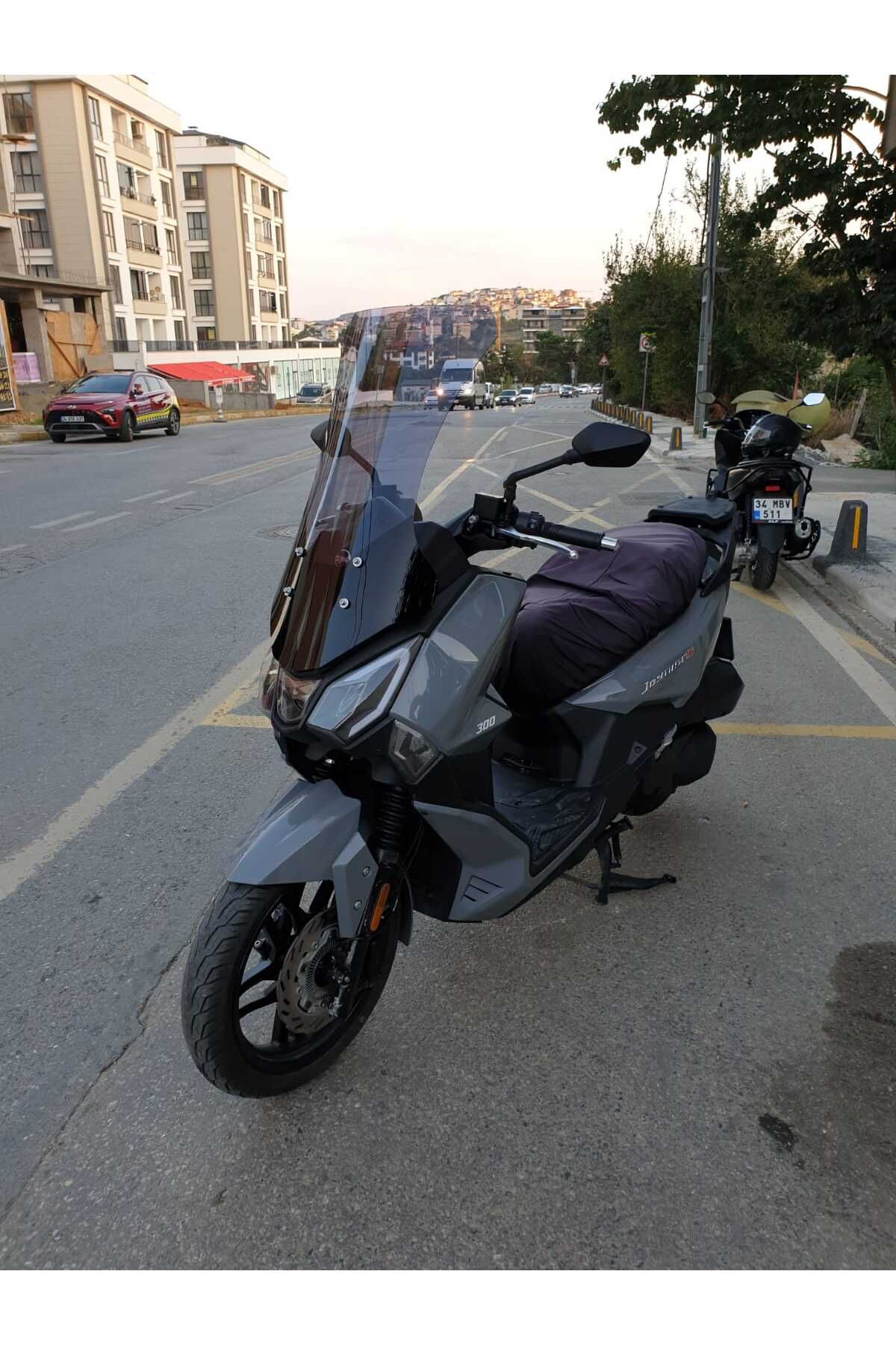 SYM Joyride 300 Siperlik Ön Cam 2023-2025 Model 75cm Füme Renkli 4mm UZUN CAM