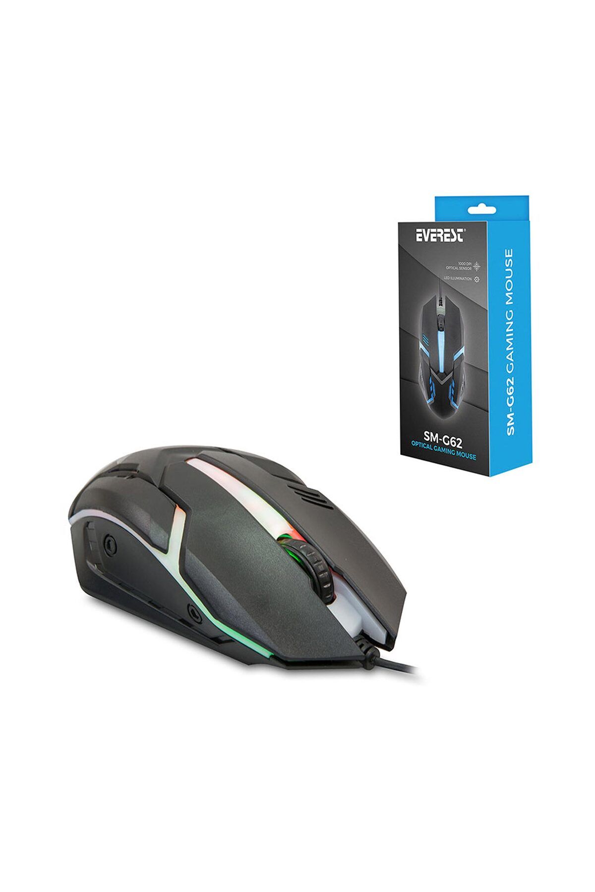 NZM TİCARET Sm-G62 Kablolu Oyuncu Mouse 1000 Dpi Ledli