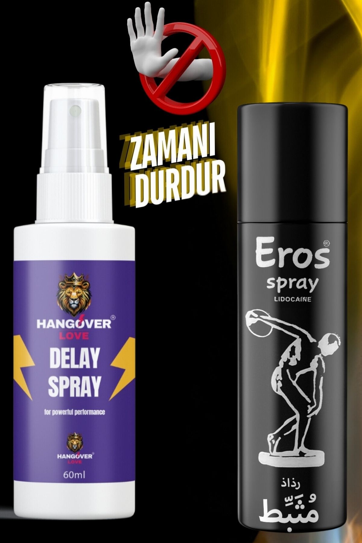 Hangover Love 2liSet Erkek Ekstra Etkili Zamansız Geciktiricili Spreyler 2 Çeşit Premium Ürünler A-Kalite