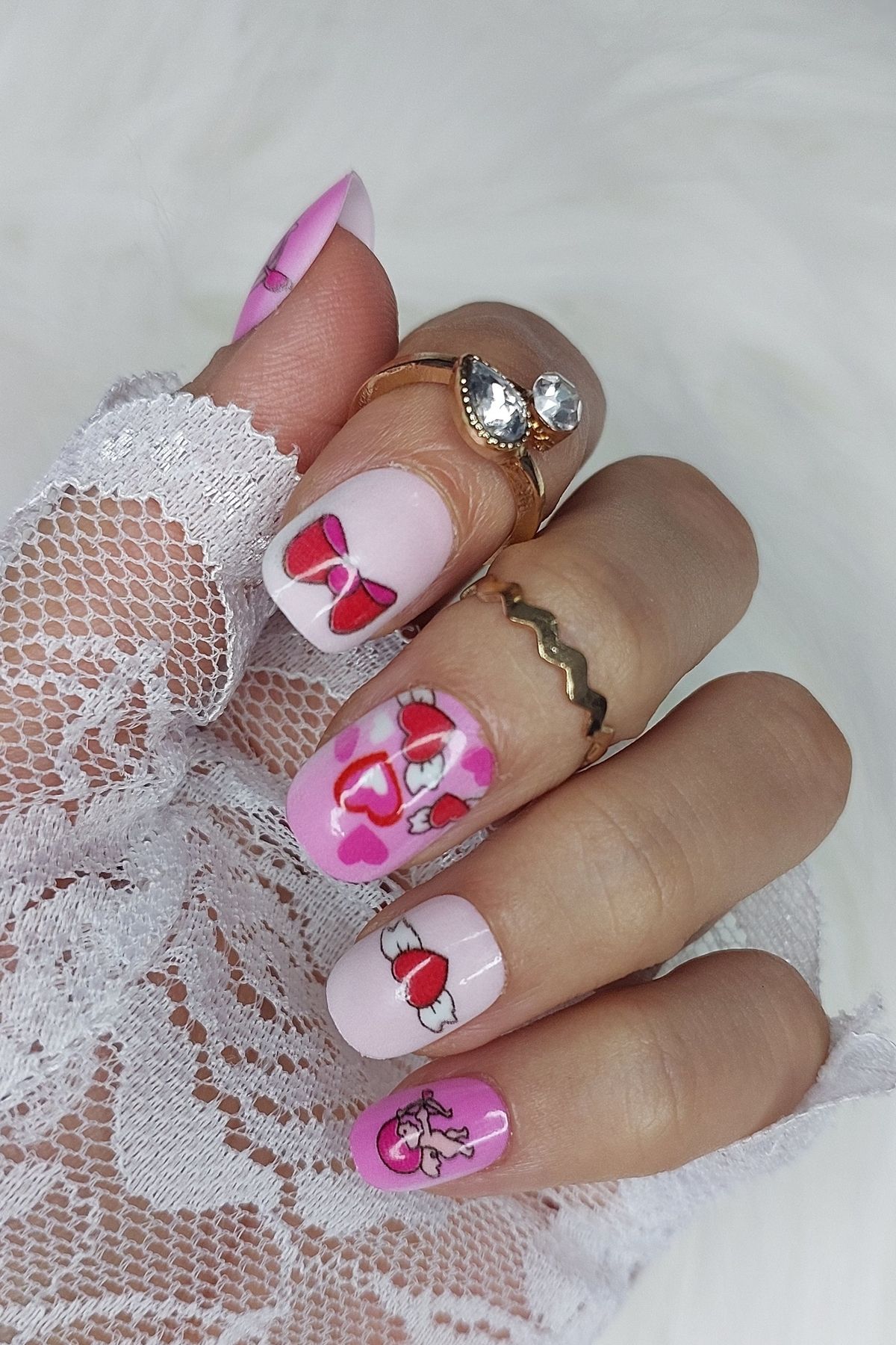24 ناخن تقلبی رنگارنگ برای کودکان با چسب هدیه TET Easy Beauty
