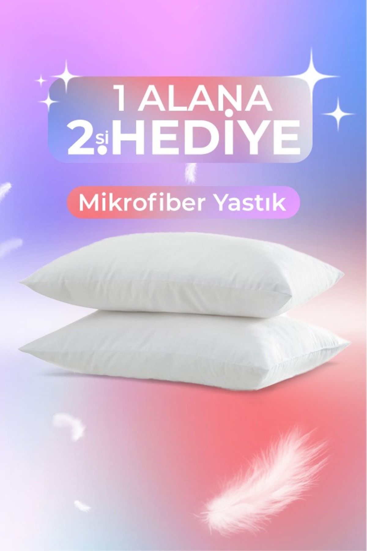 Sleep Garden Silikon Elyaf Yastık Mikrofiber Ipeksi Rahat Konforlu 50x70 1 Alana 1 Hediye