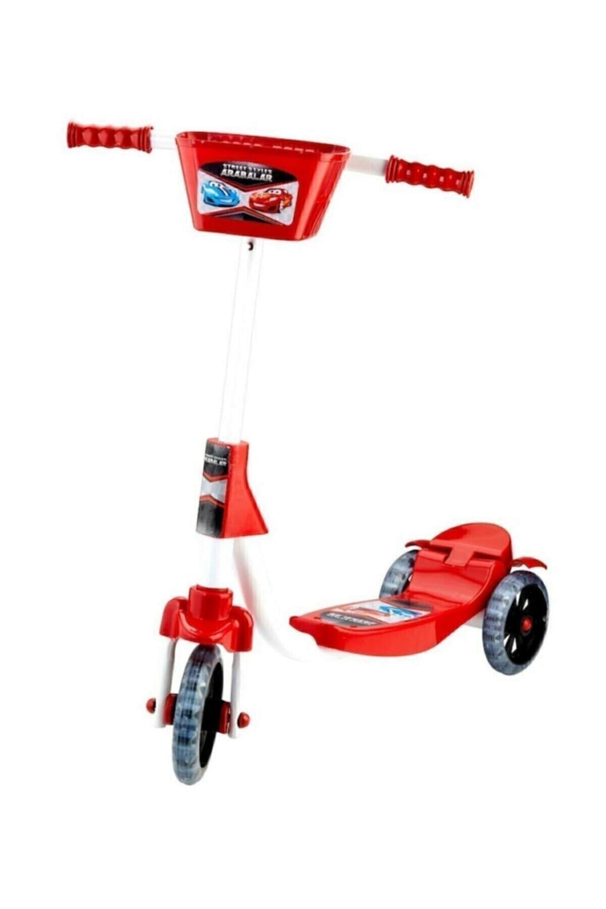 GamesUp 3+ Yaş Cars Arabalar 3 Tekerlekli Frenli Çocuk Scooter (55 KG TAŞIMA KAPASİTELİ) Beyaz 3 437FSERI