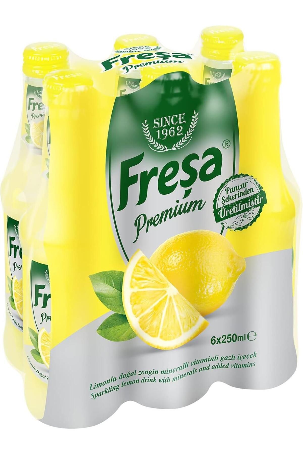 FREŞA Freşa Premium Limonlu Vitaminli Maden Suyu 250 Ml X 6 Adet