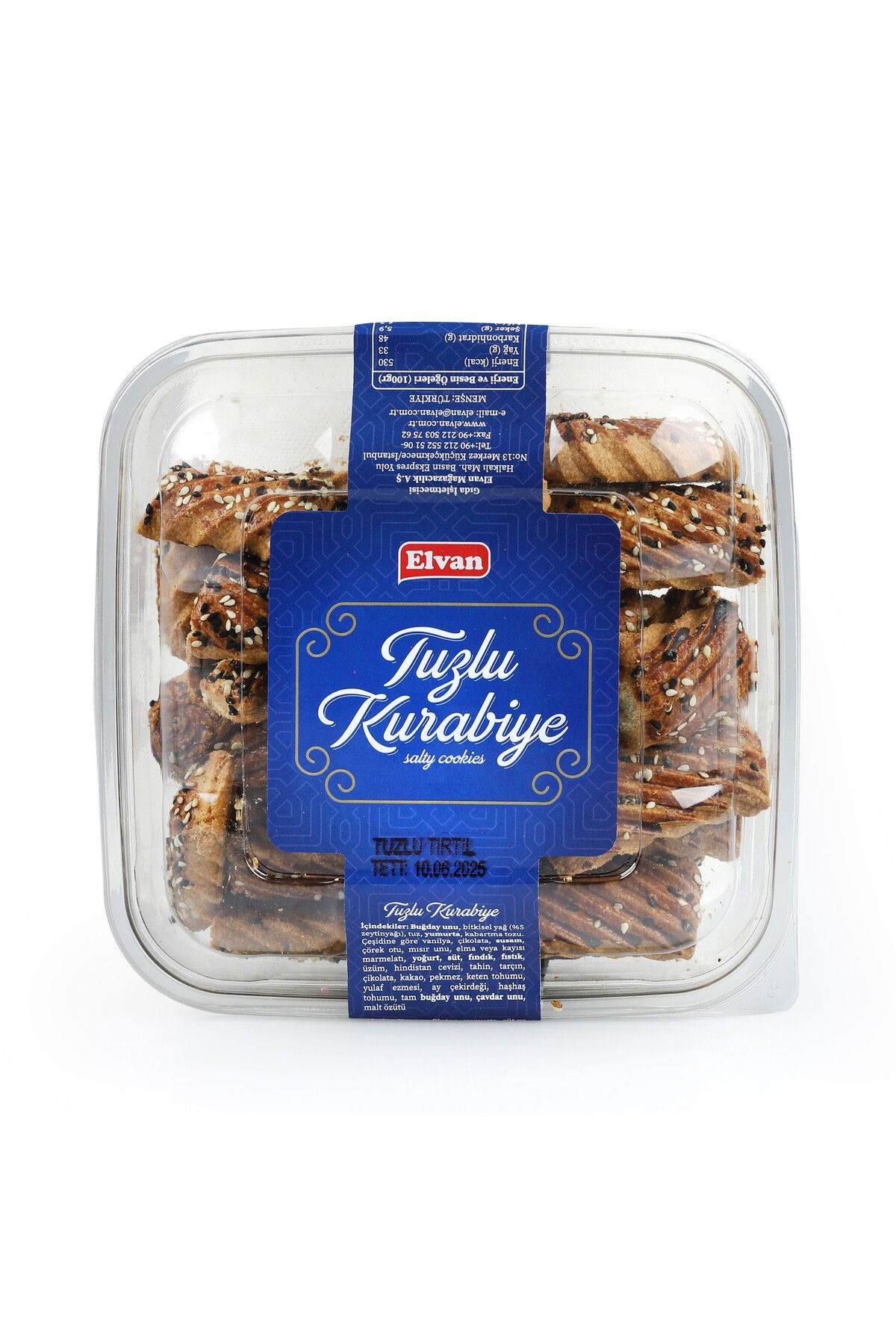 Elvan Tuzlu Tırtıl Kurabiye 400 Gr. (1 Paket)