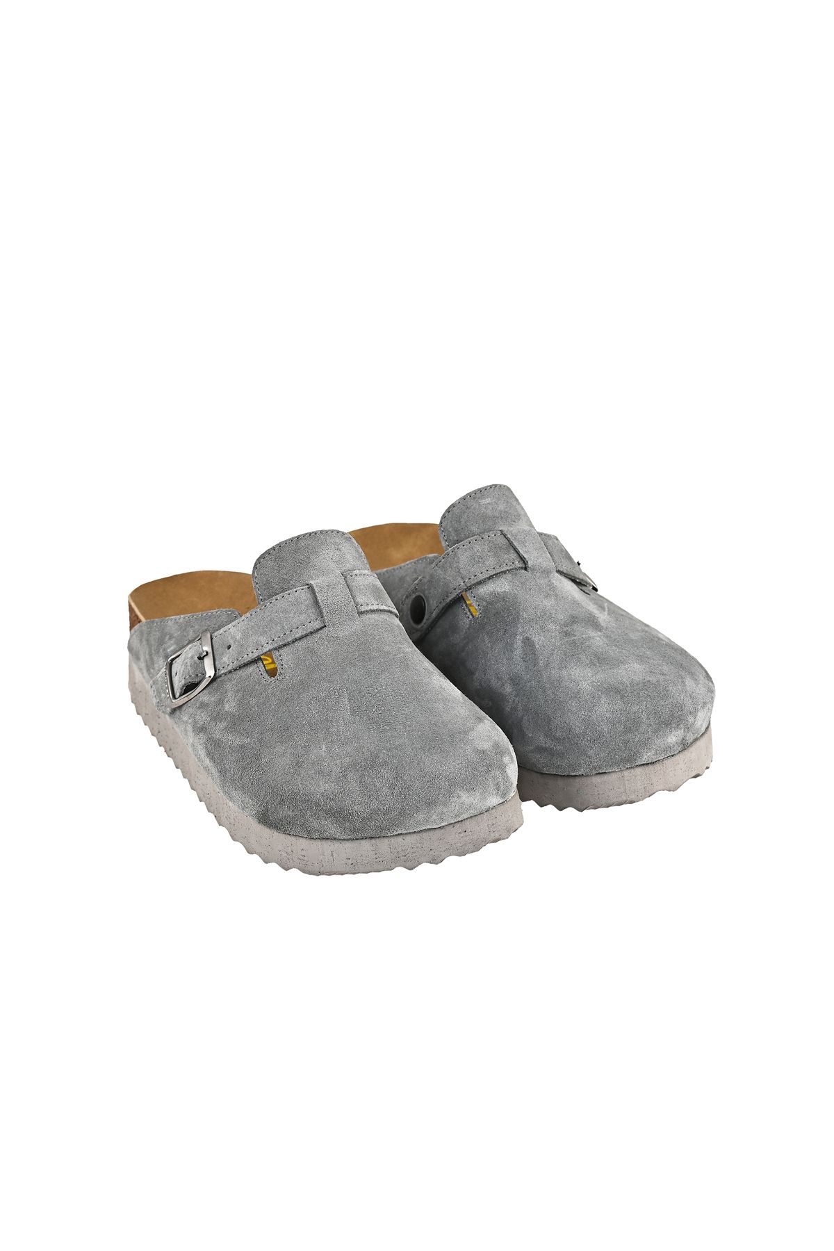 Moosefield-Genuine Leather Gray Unisex Boston Clog Slippers 5