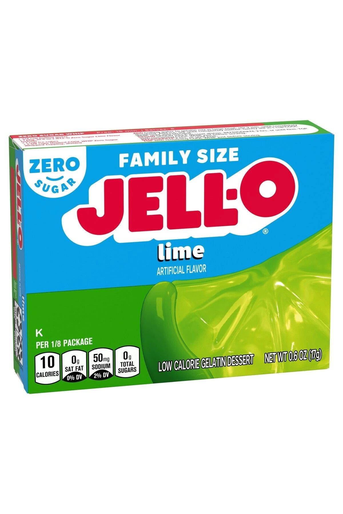 jell-o Lime Zero Sugar Family Size 17 gr