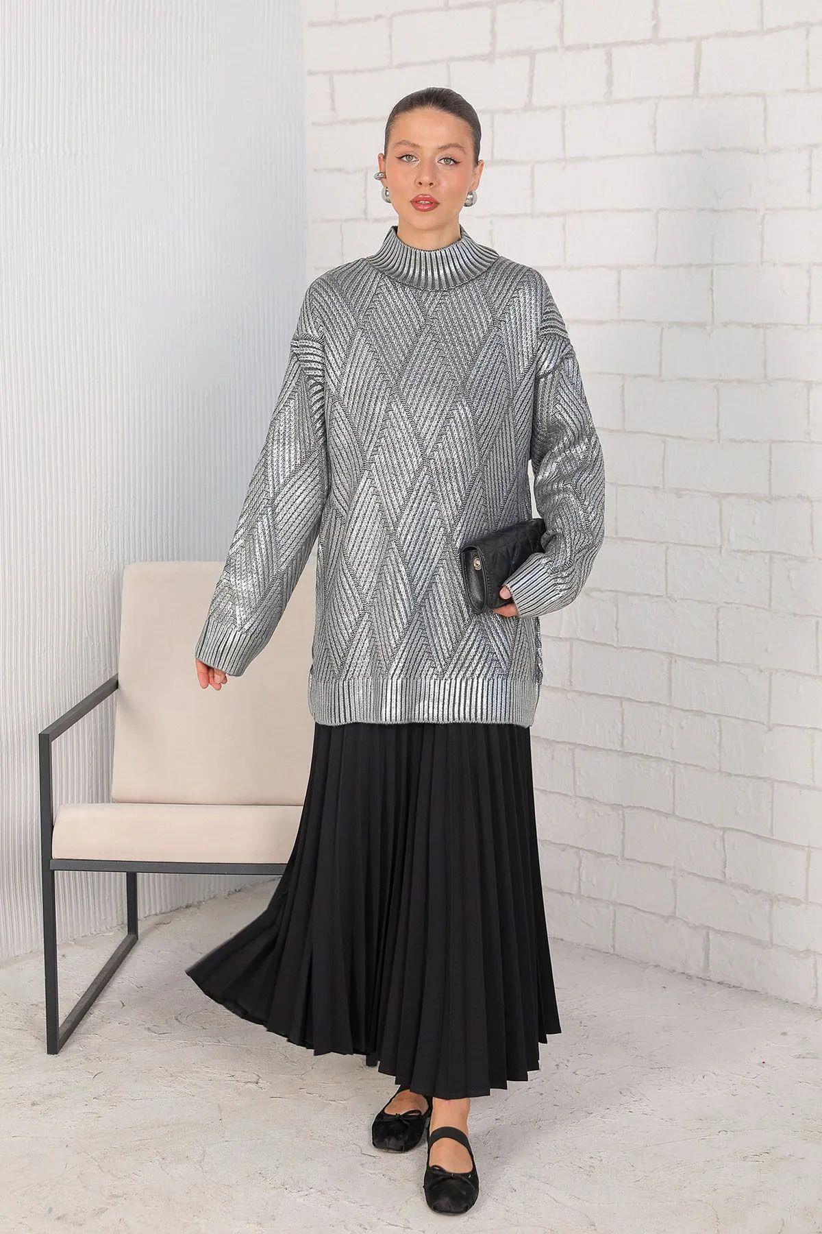 Melike Tatar  Piliseli Etek 32-9001 Siyah - Görsel 2