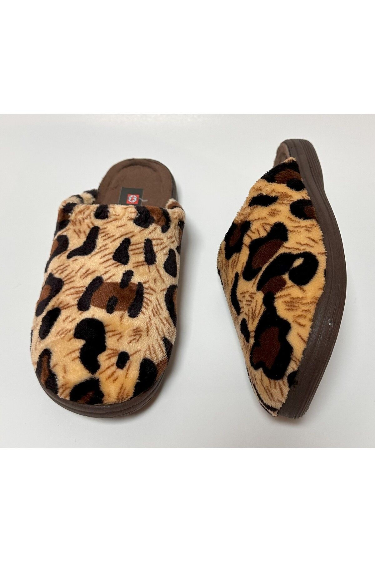 GEZER-Velour Leopard Patterned Light Comfortable Sole Women's Winter Slippers 5