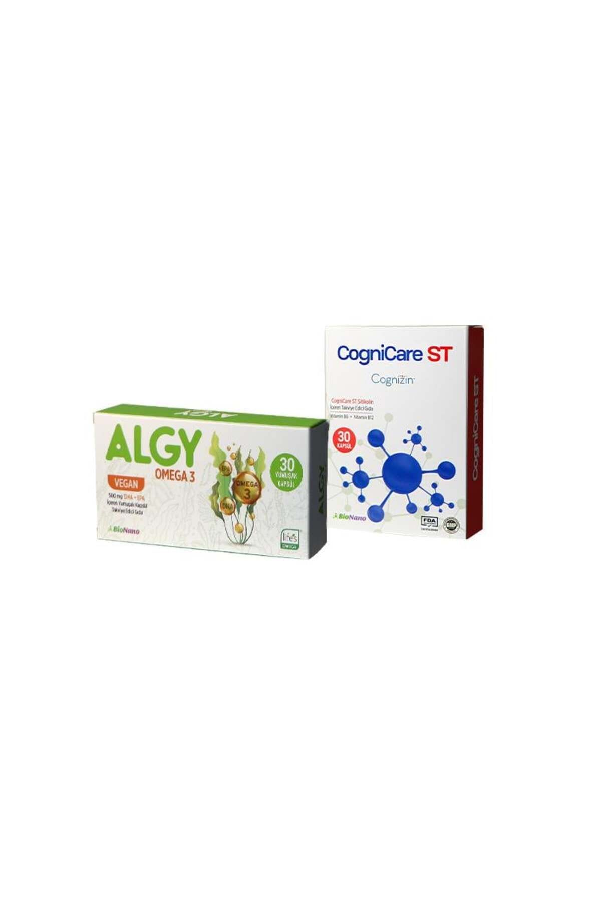 ALGY Omega 3 (YÜKSEK DHA) & Cognicare St (TEK KAPSÜLDE 250 MG COGNİZİN SİTİKOLİN - B6 - B12)