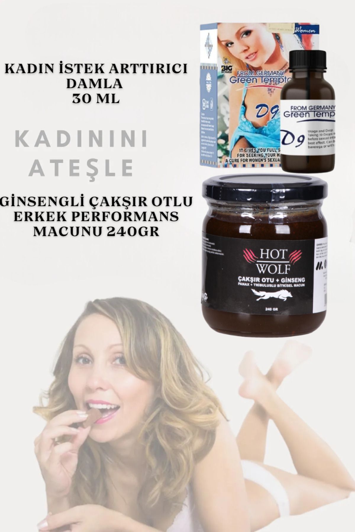 GENERAL Life Hot Wolf 240 Gr Ginsengli Çakşır Otlu Macun + Kadın Yükseltici Green Temptation 30 Ml Damla