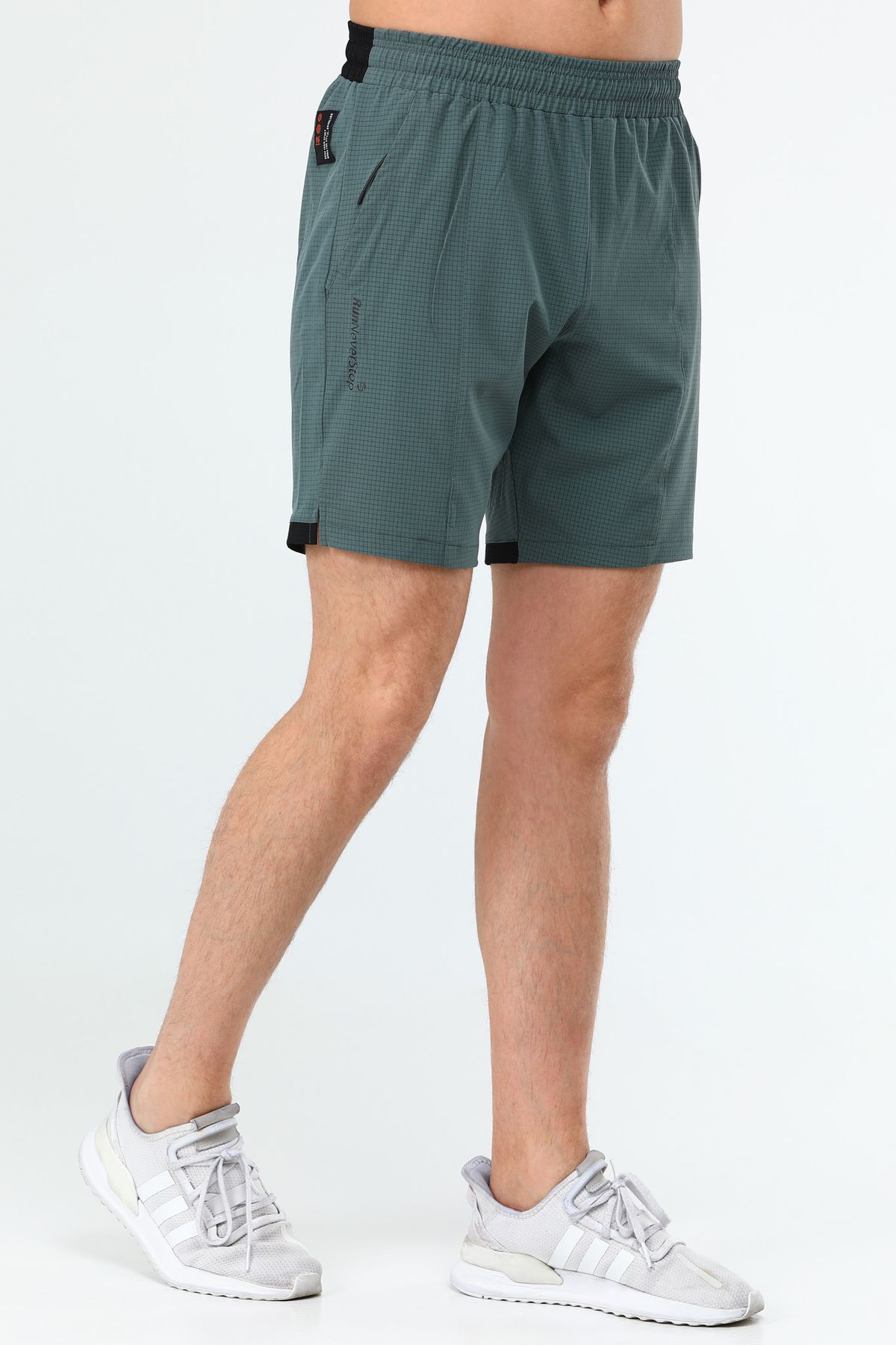 speedlife-Pantaloni scurți pentru bărbați Green Regular Straight Lycra XE0278 3