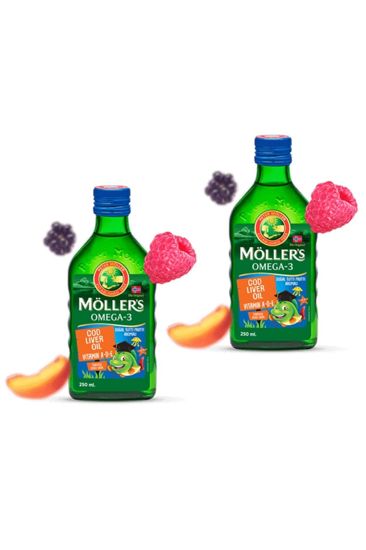 Möller's Omega 3 250 ml Balık Yağı Tutti Frutti Aromalı 2 Adet