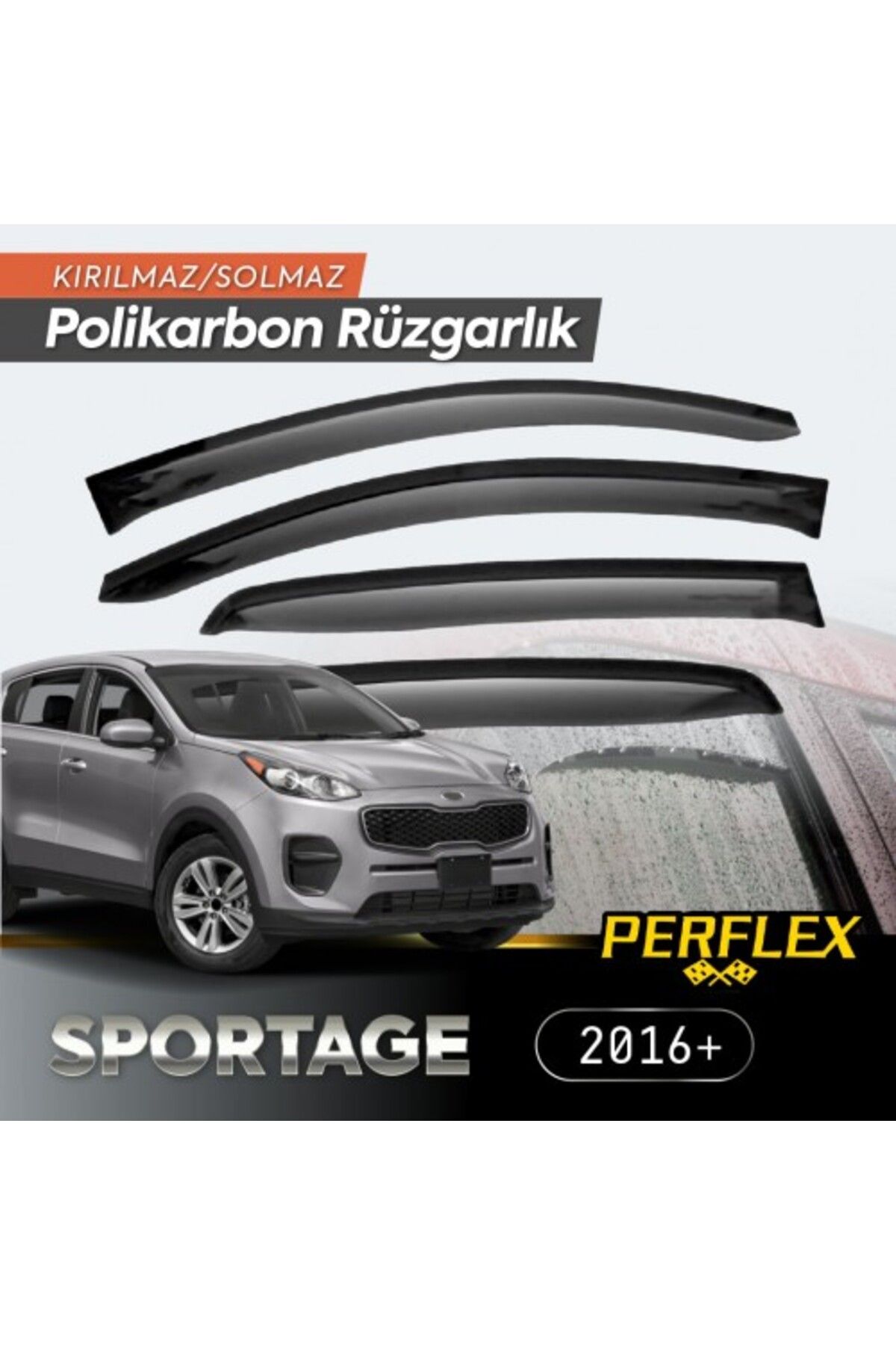 Hesmar KIA Sportage 2016+ Uyumlu Cam Rüzgarlığı V2 Düz