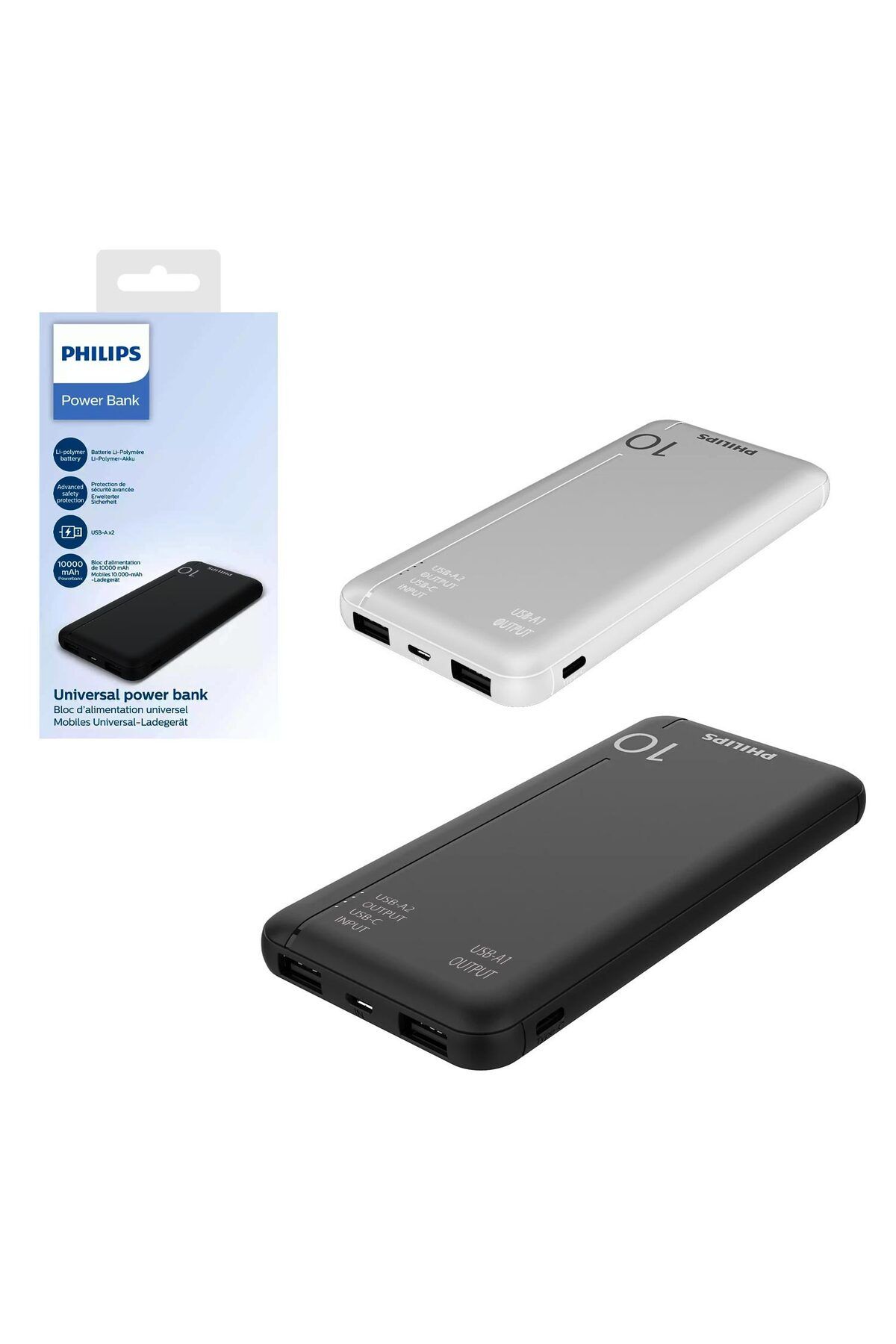 roztomily 10000 Mah 2Xusb Micro Type-C GiRiŞli SiYah Beyaz Dlp1810Cb/1810Cw