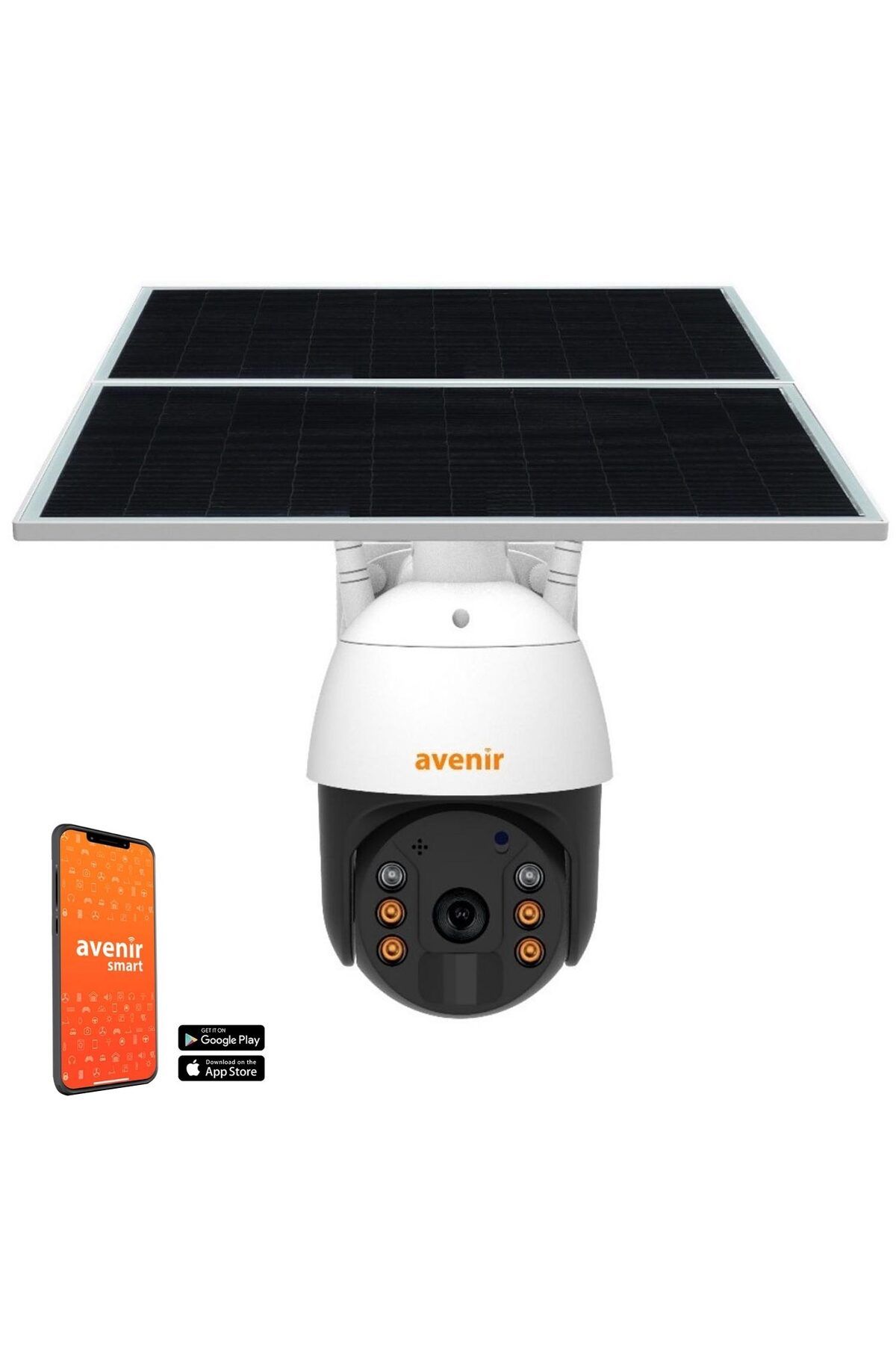 Ceet Markets AV-S424 Solar Smart Güvenlik Kamerası 4G Sim 2mp Wi-Fi Ptz Renkli Gece Görüş Metal Dış Mekan