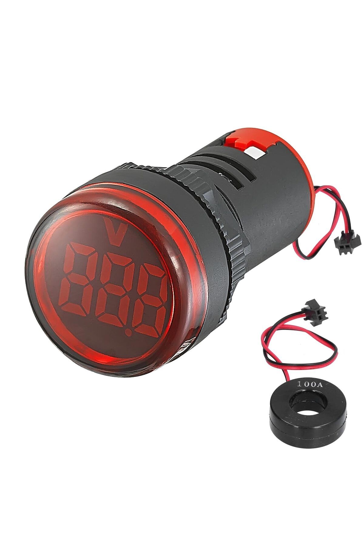 ALKAP Led Pano SiNyal Lambasi Kirmizi DiJiTal Ampermetre 22Mm Ad136-22Dsa