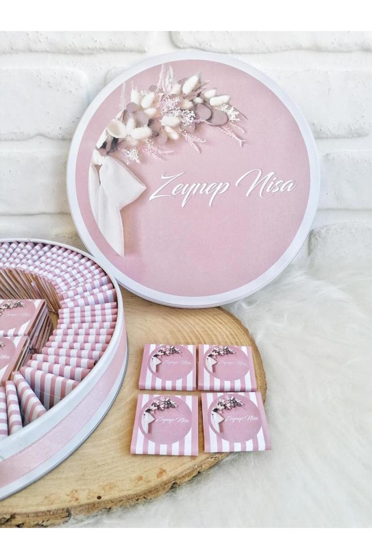 Angel Gift Chocolate 80 Adet Çiçek Konsept İsme Özel Hoşgeldin Kız Bebek Hediyelik Çikolata fotoğrafı 4 (önizleme)