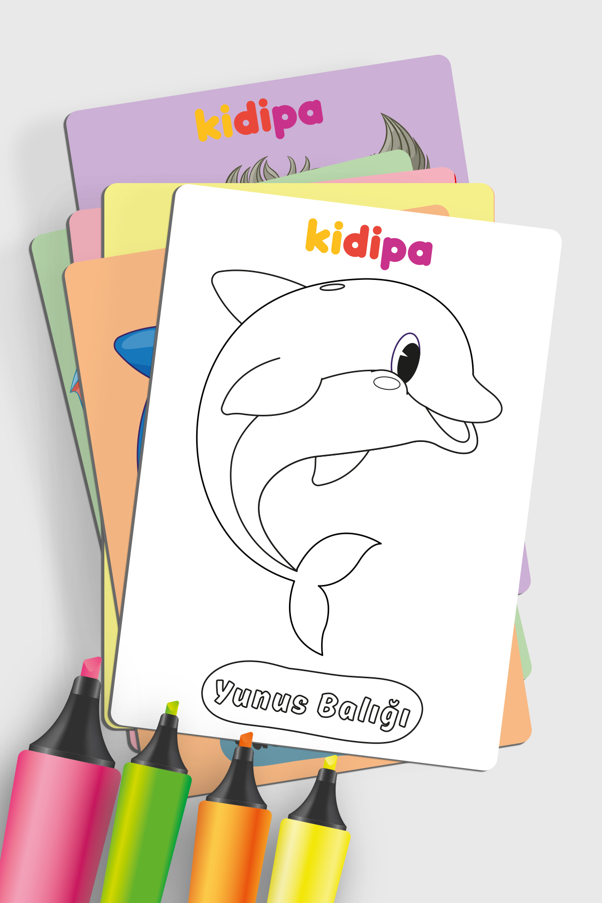 Kidipa | Hayvanlar Alemi Tanı & Boya - Çift Taraflı Eğitici Boyama Kartları 30 Sticker Hediye fotoğrafı 2 (önizleme)