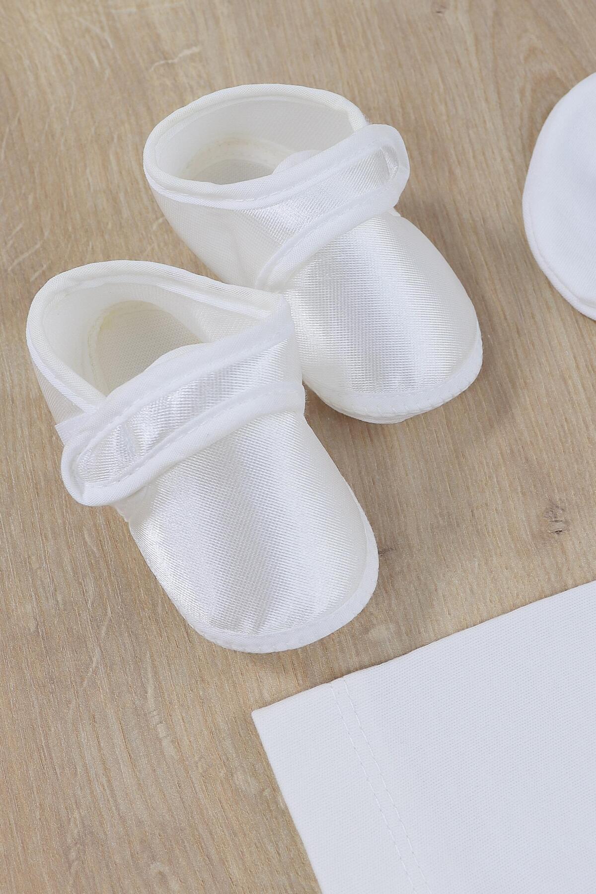 Sitilin Erkek Bebek Beyaz Yelekli Papyonlu Mevlit Takımı Lüks Özel Gün ve Mevlütlük Süslü Set 0 - 3 AY STL68 fotoğrafı 4 (önizleme)