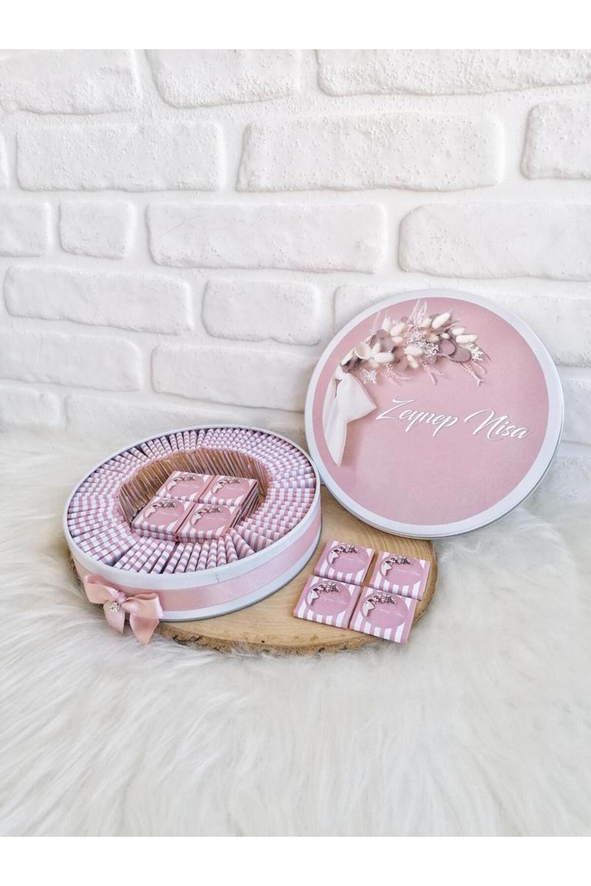 Angel Gift Chocolate 80 Adet Çiçek Konsept İsme Özel Hoşgeldin Kız Bebek Hediyelik Çikolata fotoğrafı 2 (önizleme)