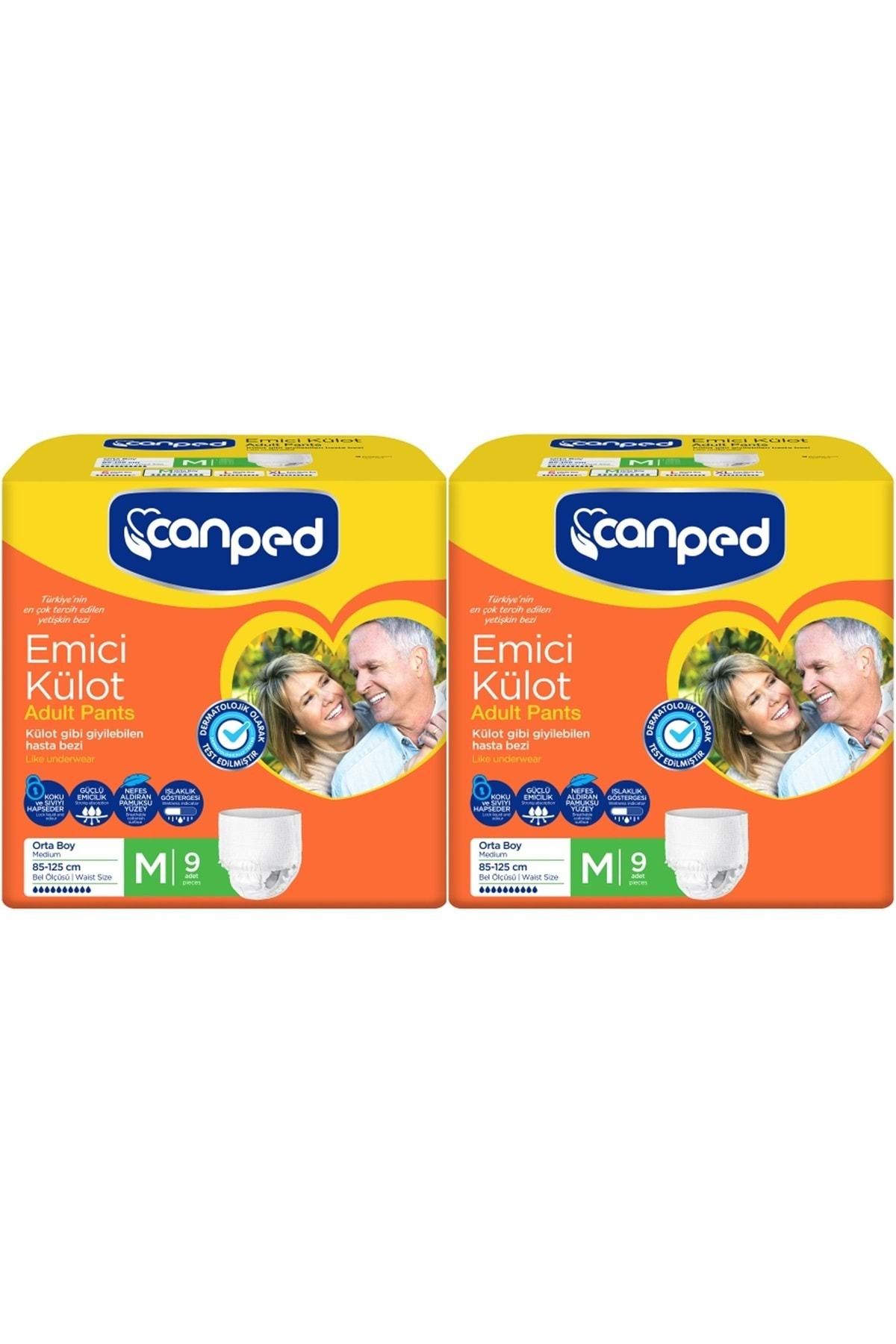 Canped Emici Külot Hasta Bezi M-Orta 18 Adet (2PK*9)