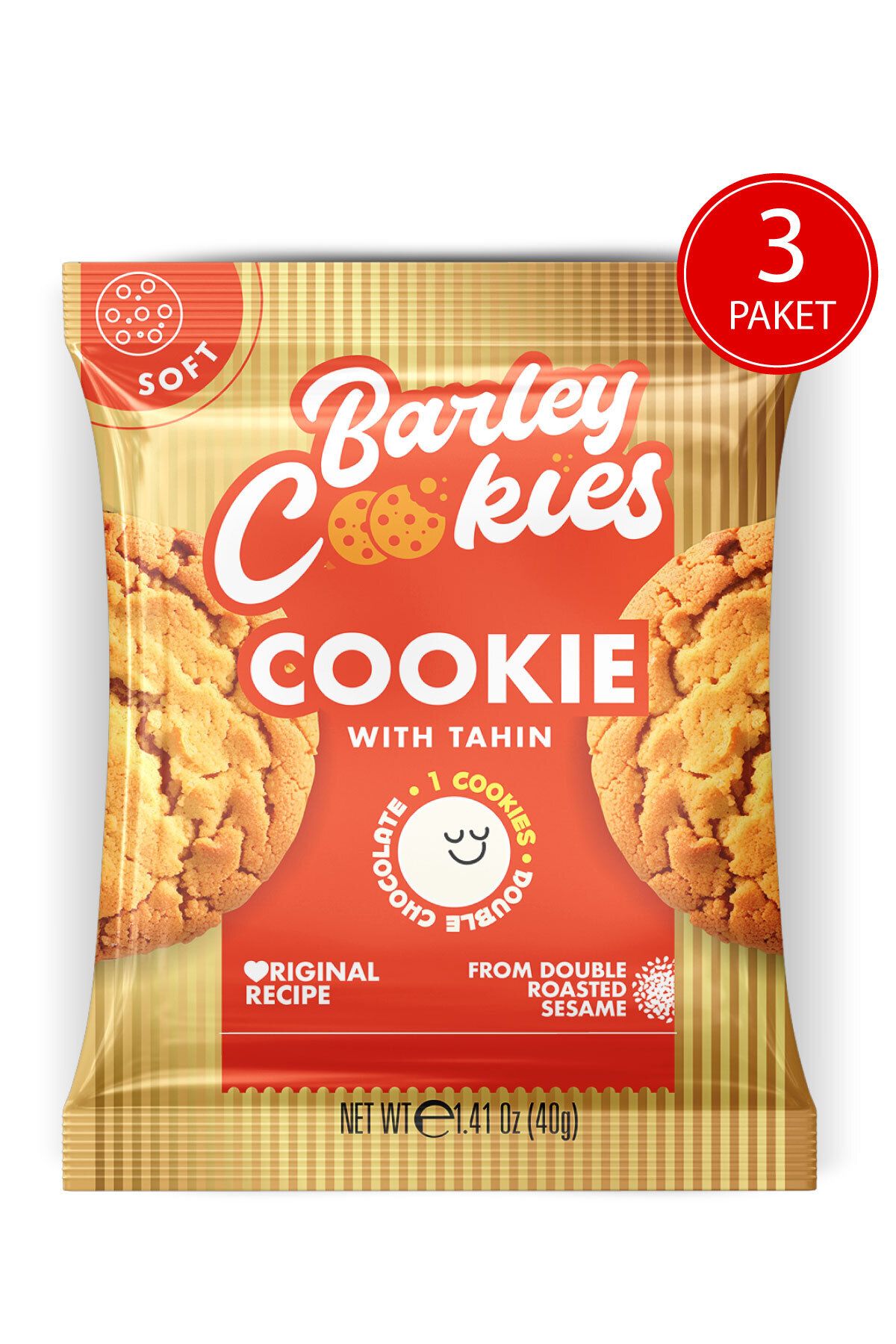 Barley Cookies Tahinli Soft Cookies 40g X 3 Paket