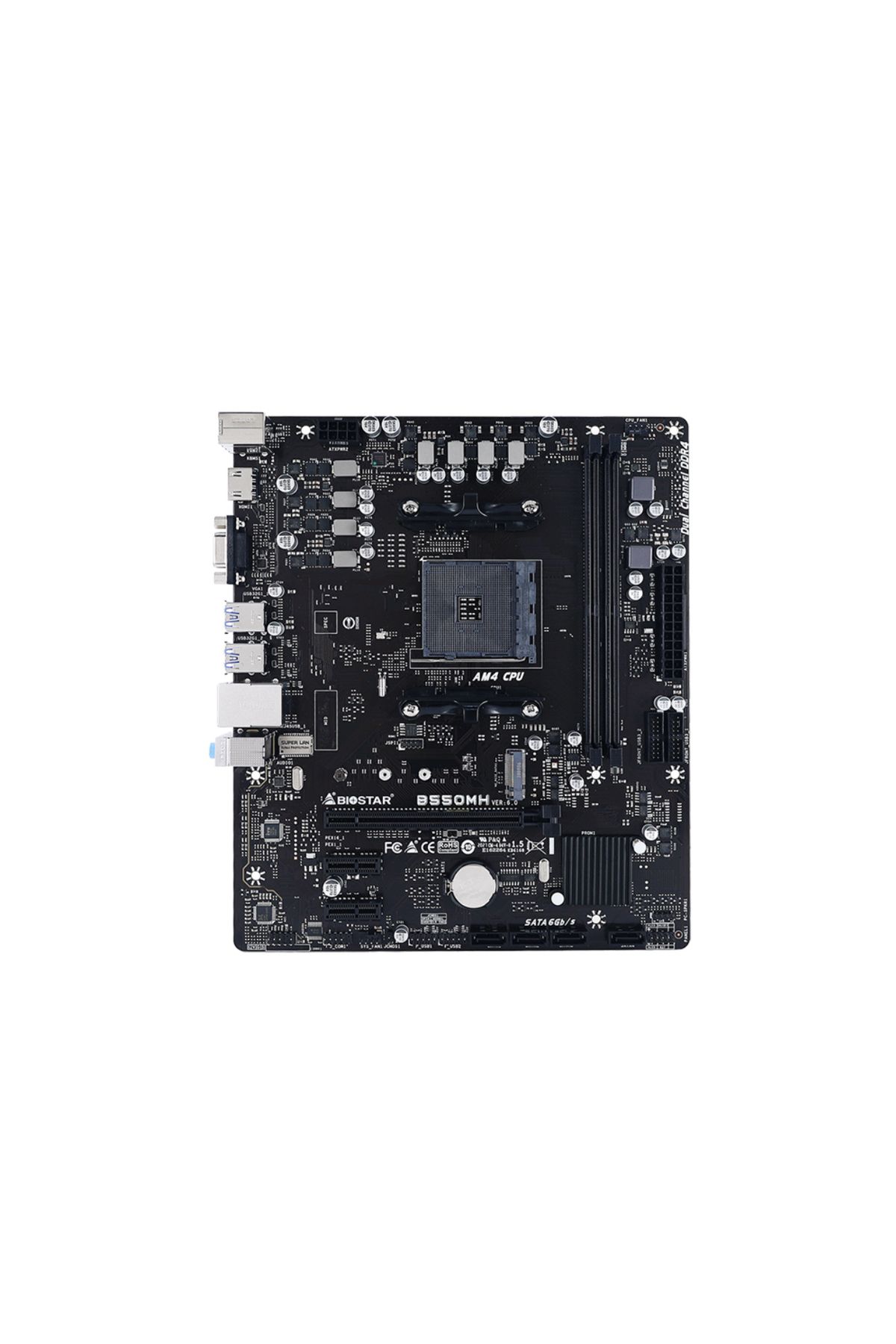Biostar-Amd B550 Ddr4 M.2 USB 3.2 Hdmi/Vga Pci 4.0 Am4 Motherboard - B550Mh 1