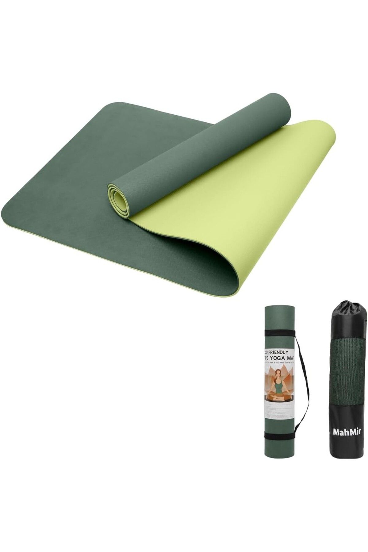 MAHMIR Yoga Mat - Anti-Slip Fitness Mat, Taşıma Çantası İle (183CM x 61CM x 6MM)