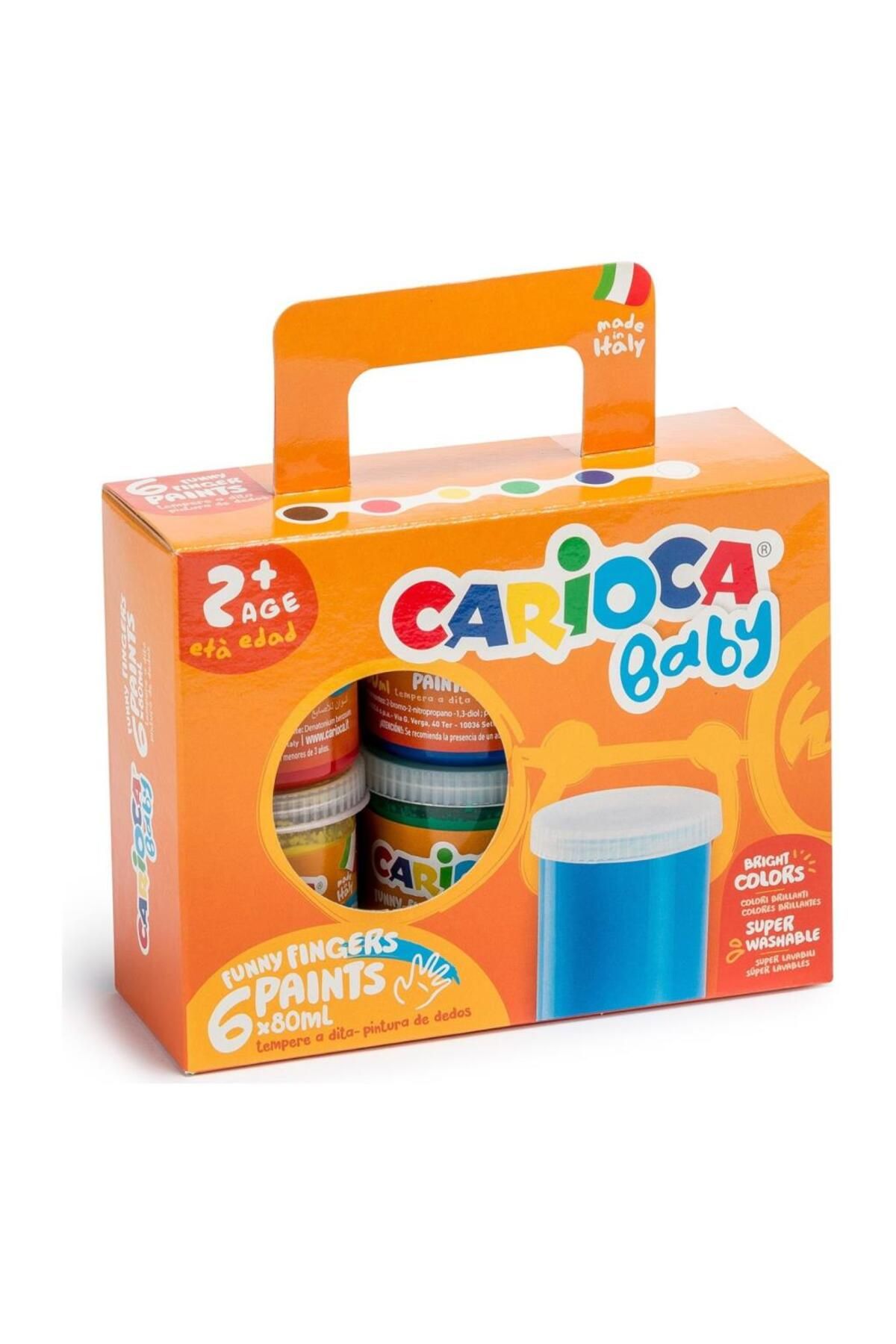 NessiWorld Carioca Bebek Parmak Boyası 6'Lı 6x80 ml Süper Yıkanabilir +2 Yaş