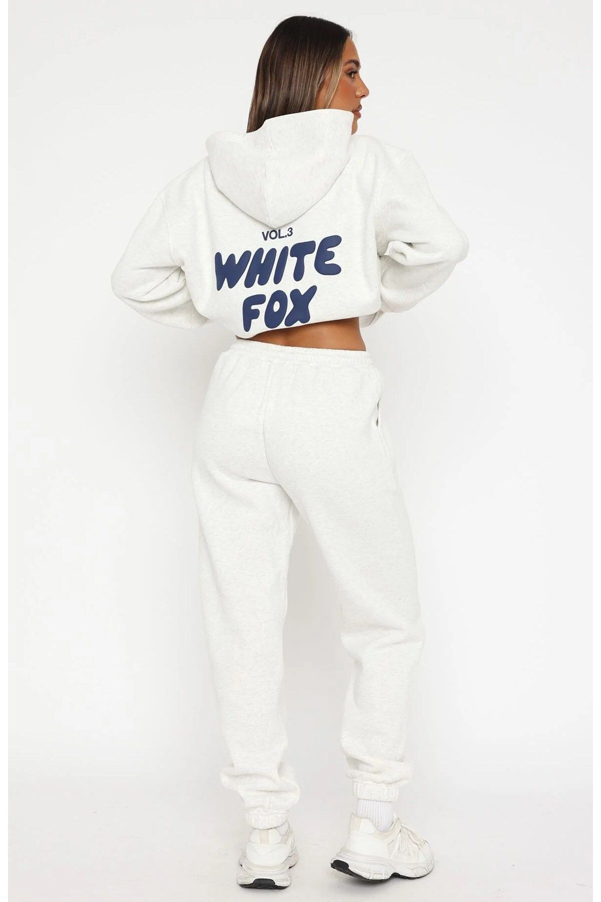 The Champ Clothing-White Fox Women's Melange Waist Elastic Pocket Vol 3 Printed Leg Elastic Tracksuit Set 1