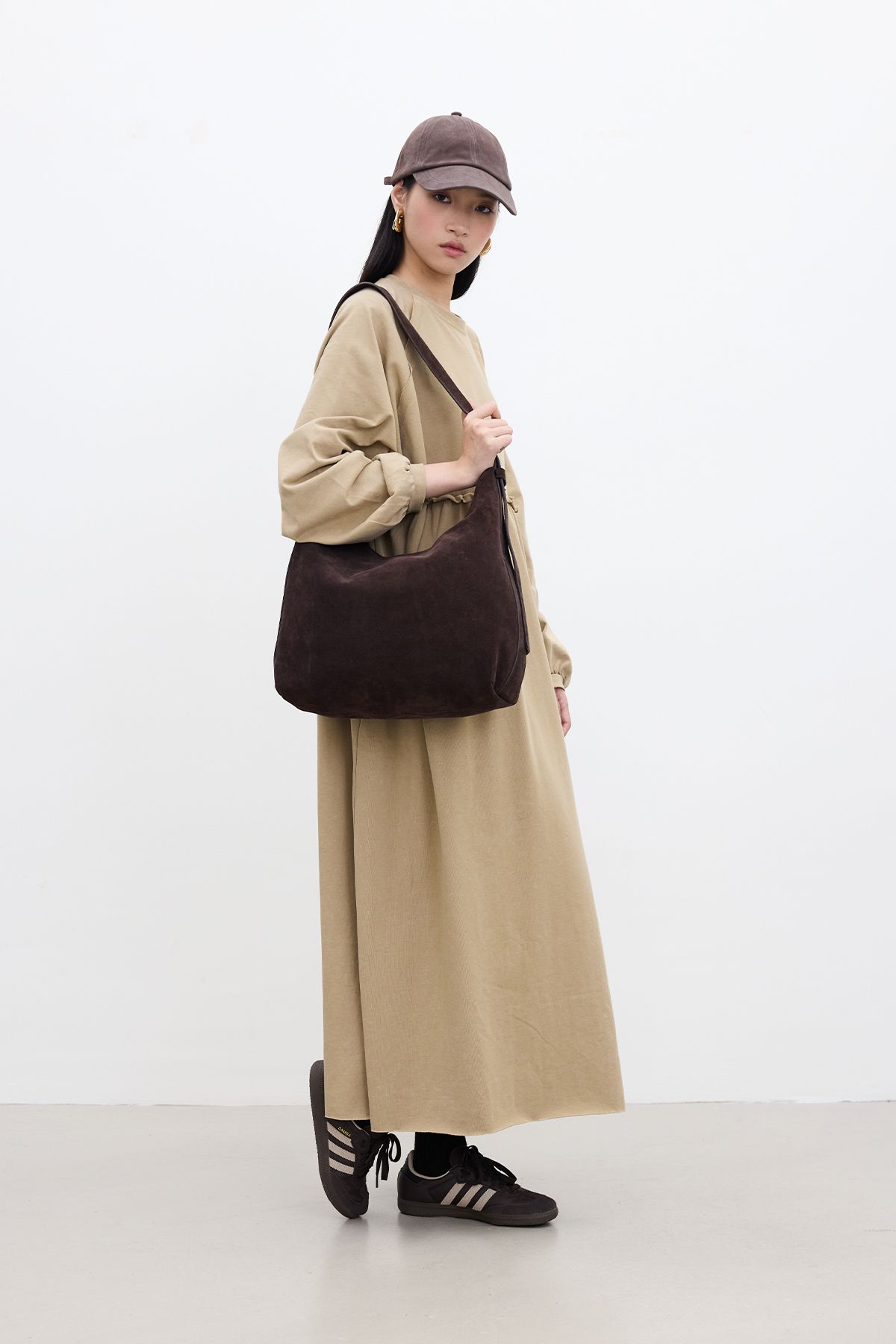 Manuka-Camel Oversize Drawstring Dress 2