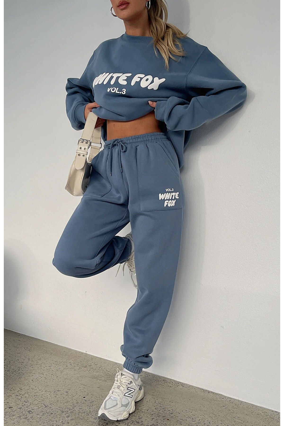 The Champ Clothing-White Fox Indigo Women's Sweatpants - Vol 3 Printed with Elastic Waist and Pockets 3