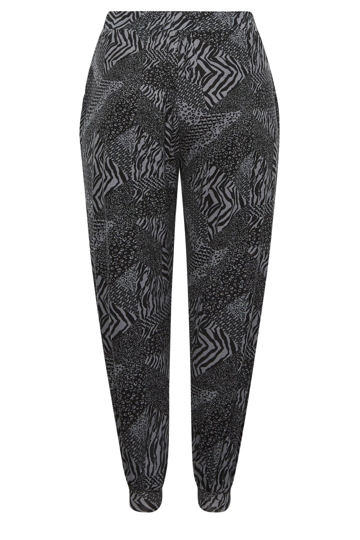 Stil Diva-Plus Size Patterned Elastic Leg Pocket Elastic Waist Lycra Sweatpants 143411 4