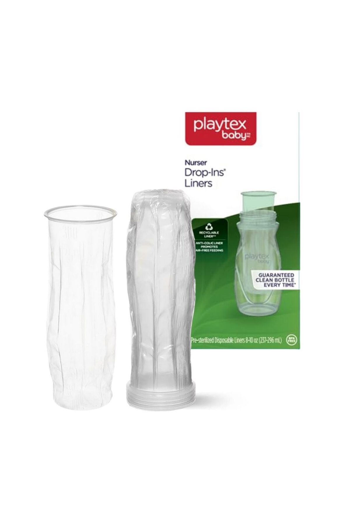 Playtex Baby™Liners®Anti-Kolik Sterilize Tek Kullanımlık Nurser Biberon Torbaları100 adet,236ml,6+Ay