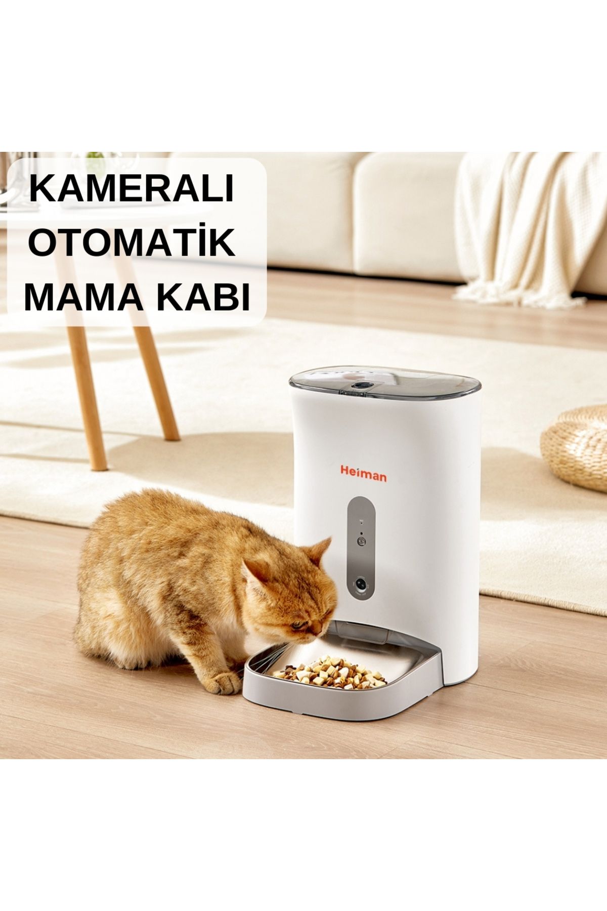 Genel Markalar Wifi Kameralı Ve Ses Kontrollü Akıllı Mama Yem Kabı - Smart Pet Feeder- App Kontrol-