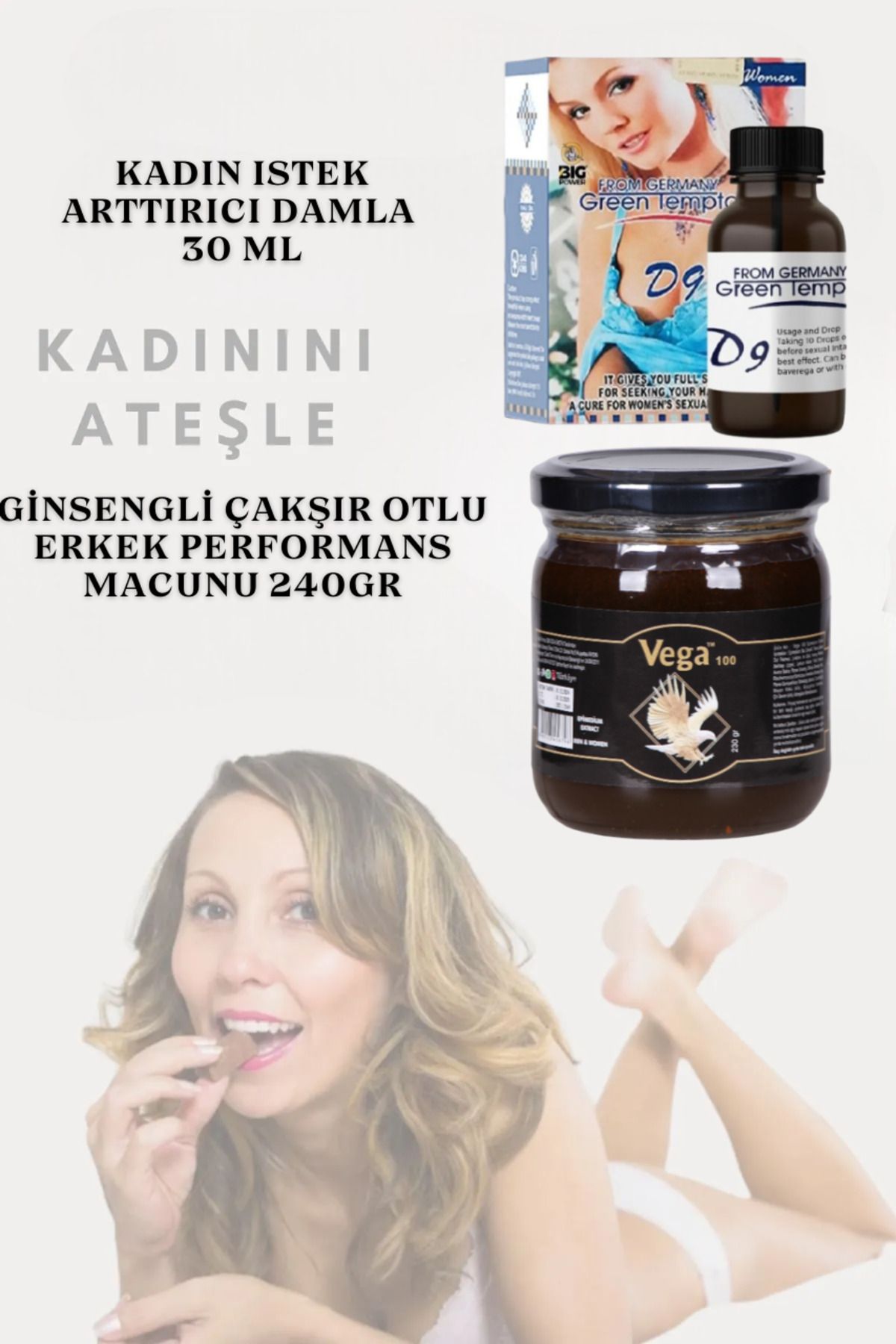 GENERAL Life Vega 240 Gr Ginsengli Çakşır Otlu Macun + Kadın Yükseltici Green Temptation 30 Ml Damla