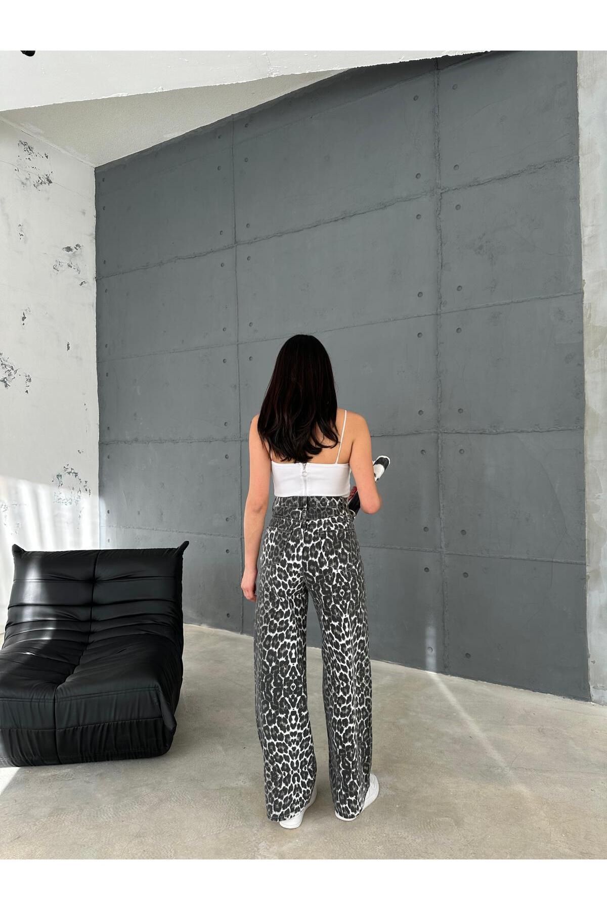 Zeo Basic-ZEO Basic Baggy Pants - Leopard Pattern 4