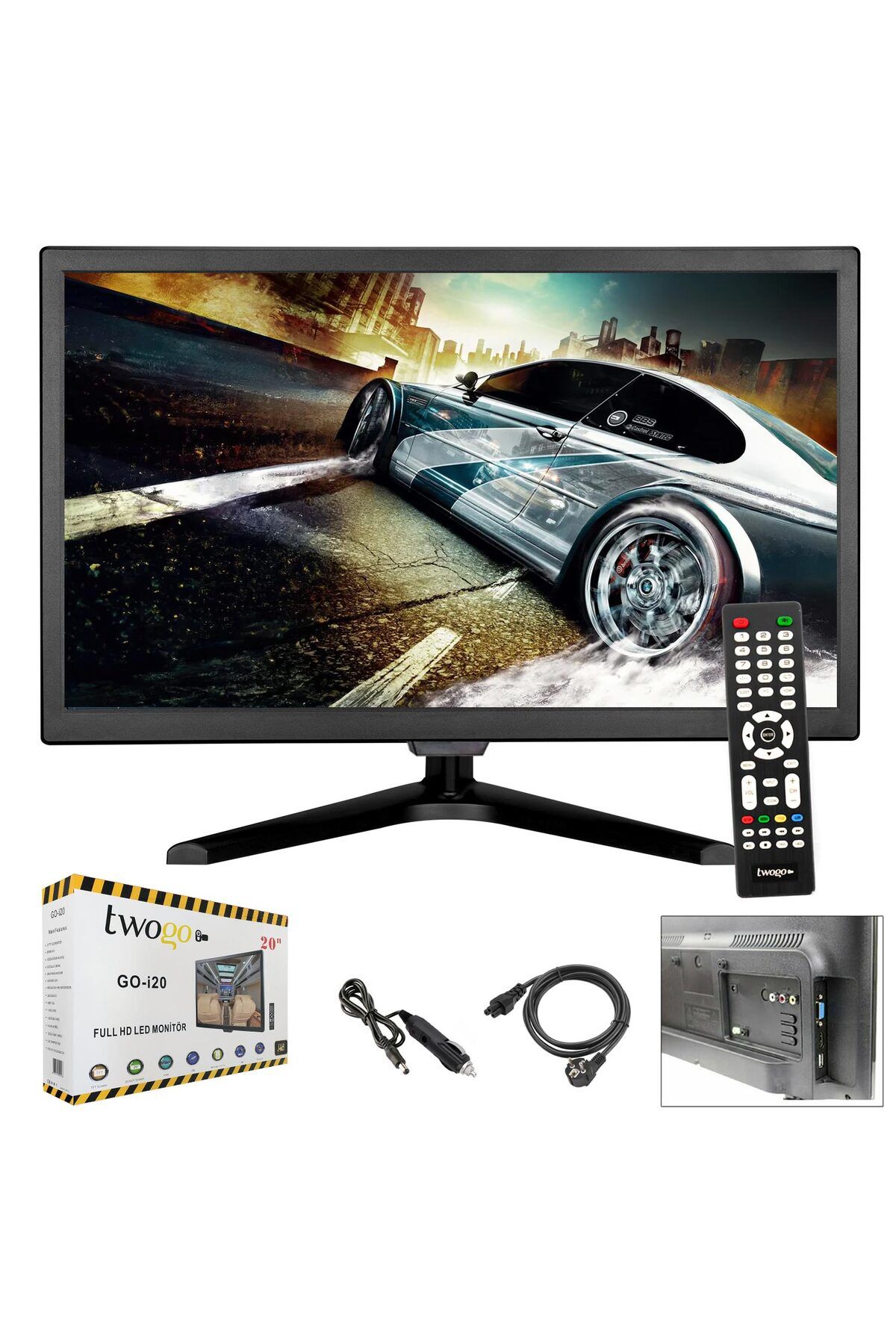 emek hasır çok emek verdik TWOGO GO-İ20 Led Monitör 20 İnç 12-220 Volt Vga Hdmi Rca Usb Dahili Hoparlör