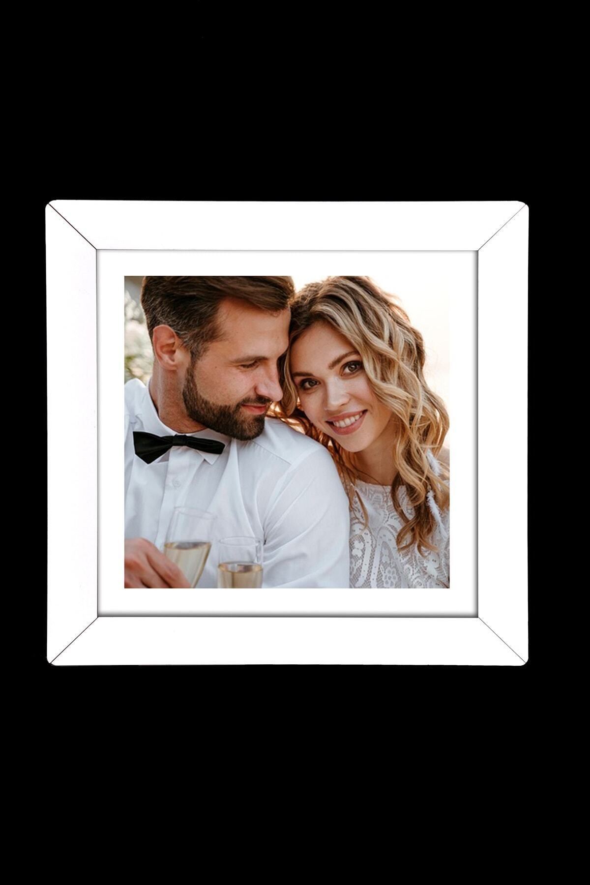 bymat-6 Pieces 30x30 Frame - White Frame - MDF Square Frame - Multiple Photo Frame Set 6