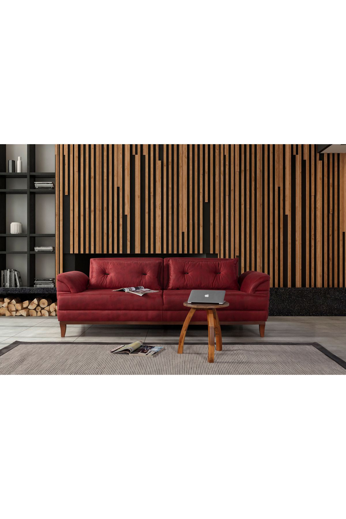 Elance Home Madrid Üçlü Yataklı Koltuk Bora Bordo