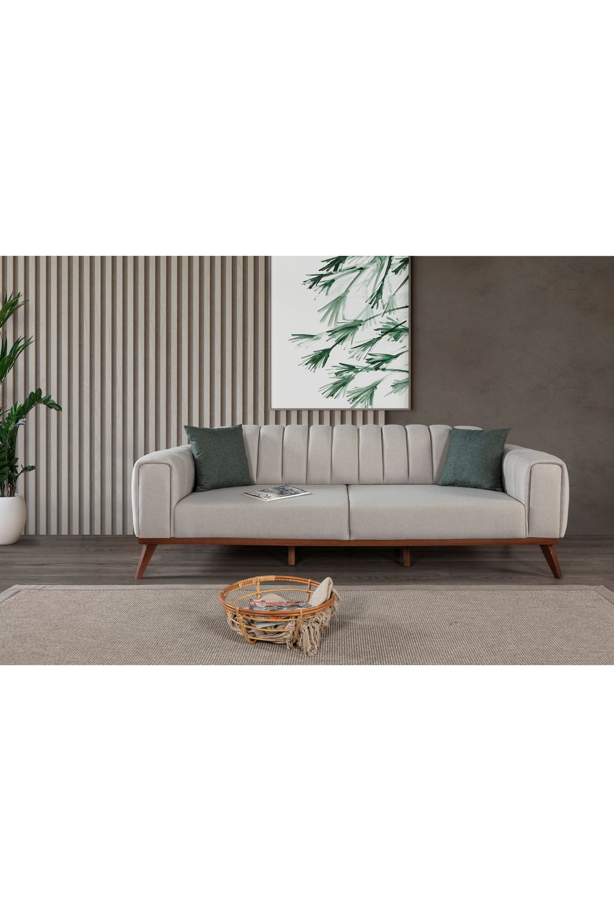 Elance Home VELAR YATAKLI KANEPE KETEN KREM