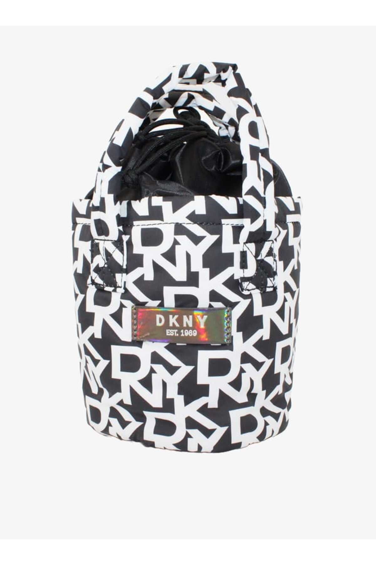 Dkny-حقيبة مطبوعة بأحرف أولية مع مقبض مزدوج وإغلاق برباط 1