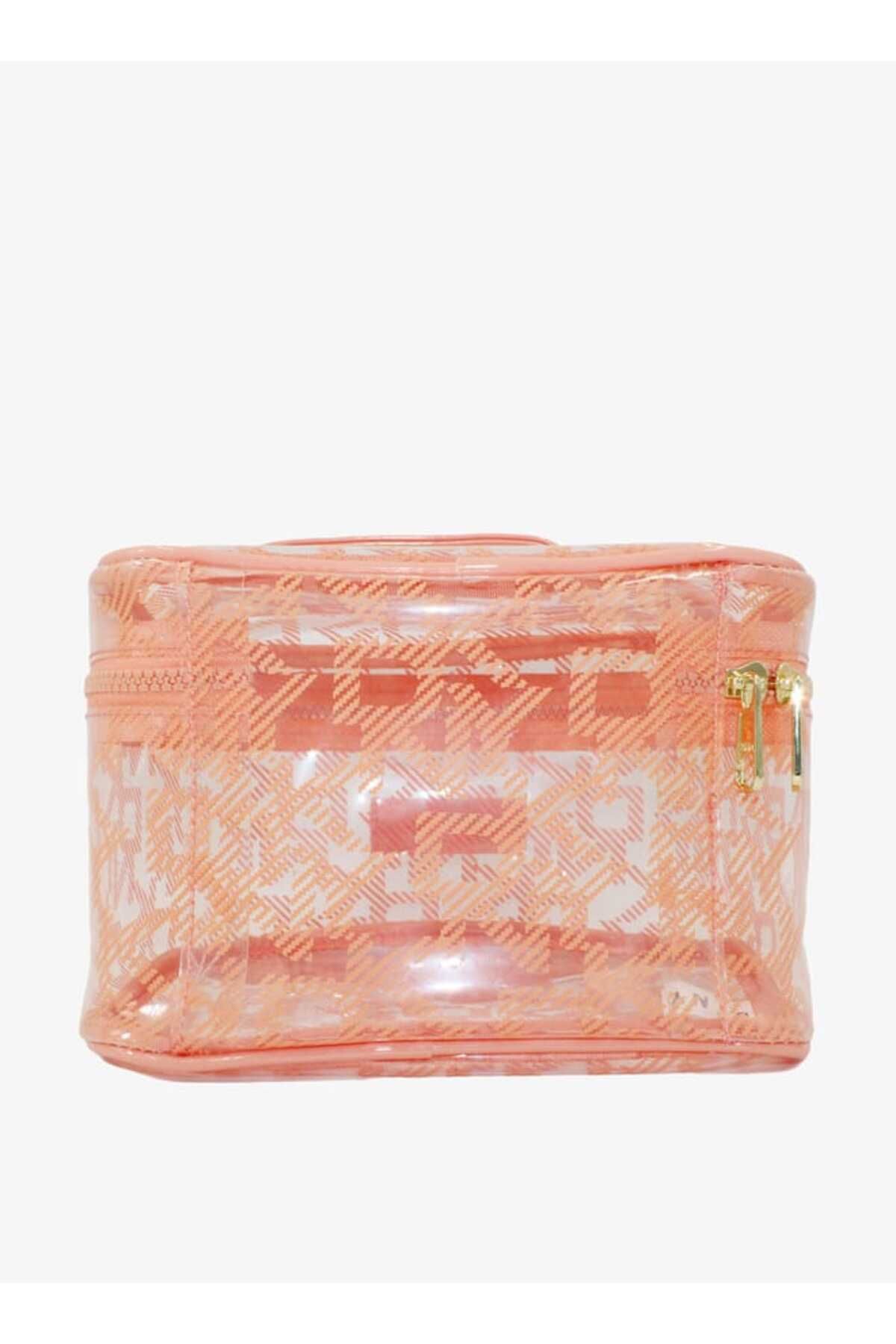 Dkny-Monogram Print Vanity Bag with Zip Closure and Handle 3
