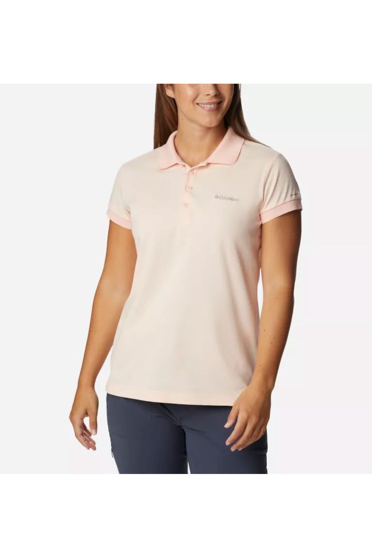 Columbia-تي شيرت نسائي من Lakeside Trail Solid Pique Polo 1