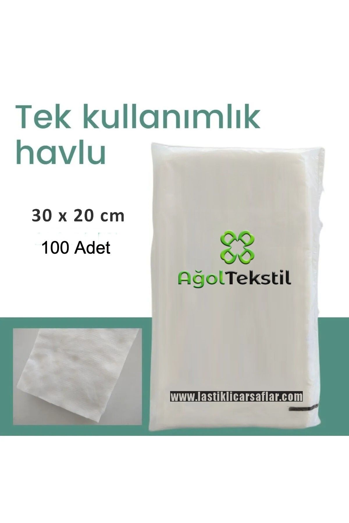 ağol tekstil Tek Kullanımlık Havlu Ekonomik Liner İç Bez 30x20cm