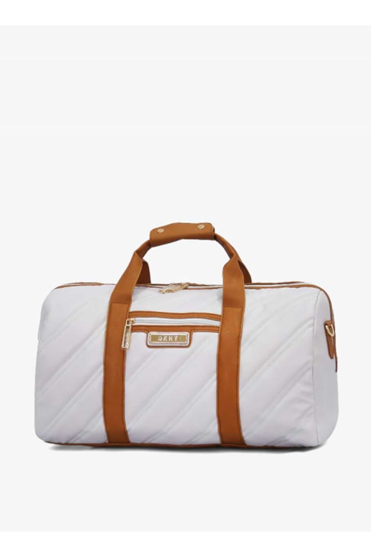 Dkny-Textured Duffle Bag with Zip Closure 1