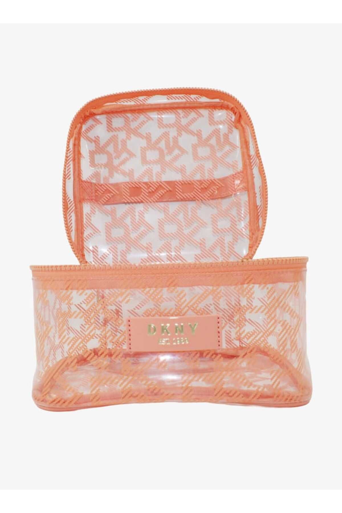 Dkny-Monogram Print Vanity Bag with Zip Closure and Handle 5