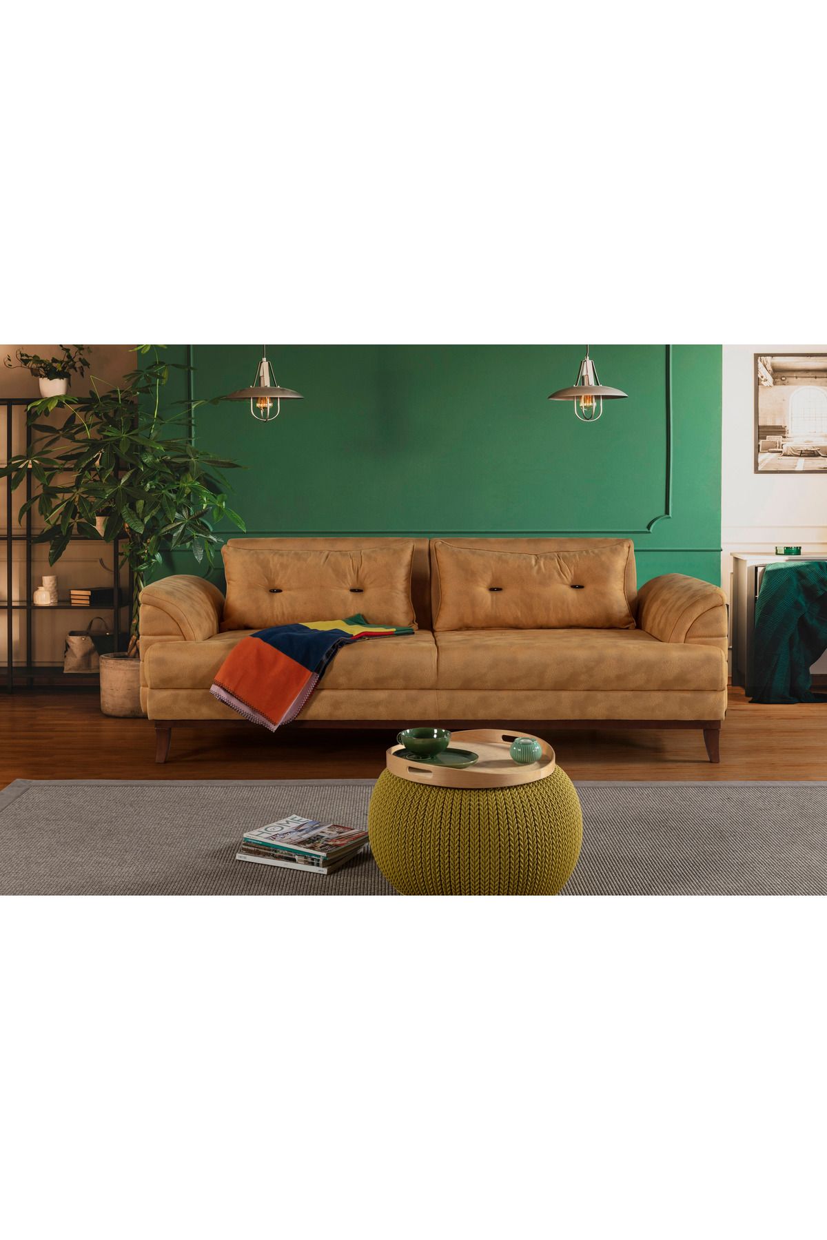 Elance Home Madrid Üçlü Yataklı Kanepe Bora Hardal