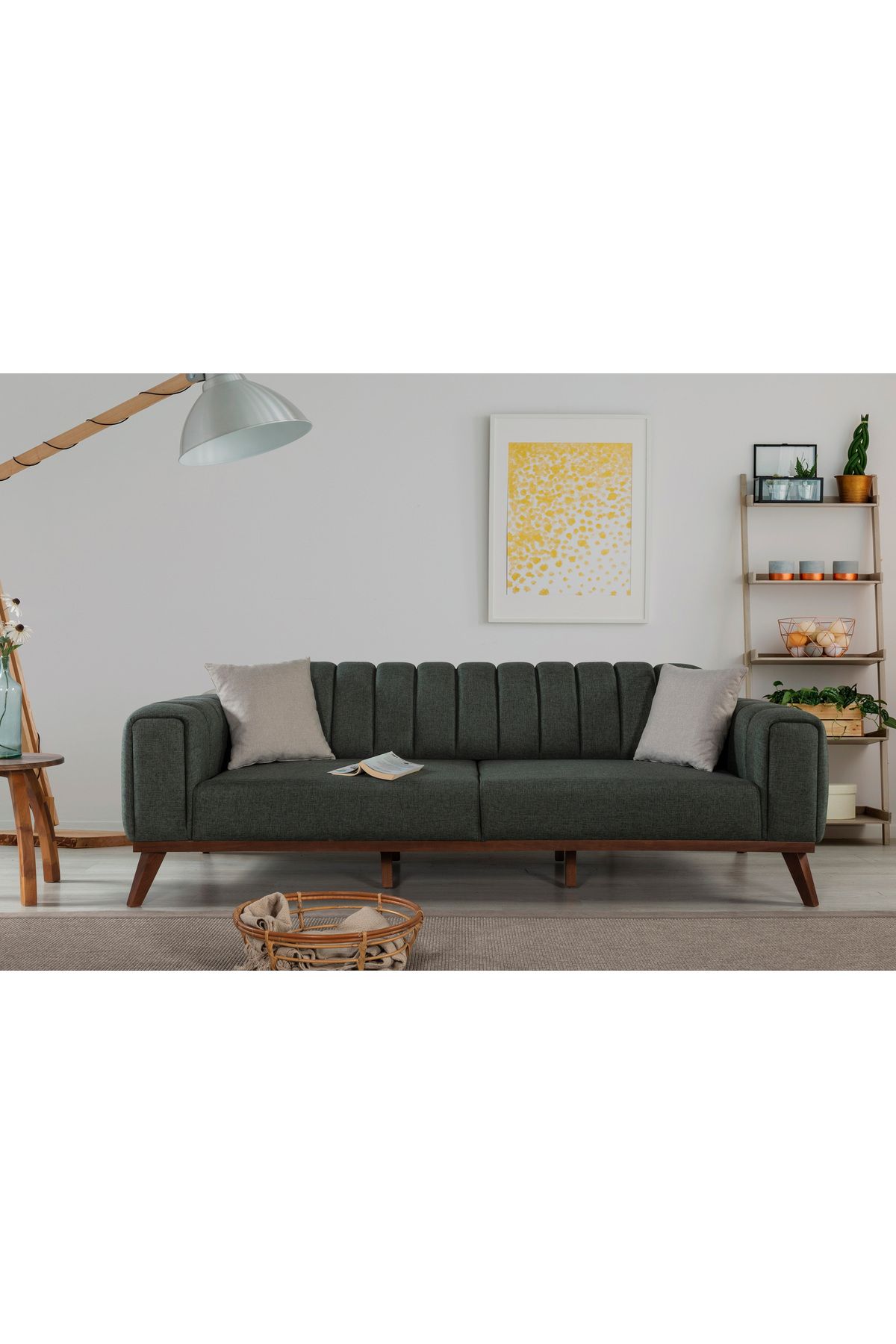Elance Home VELAR YATAKLI KANEPE KETEN YEŞİL