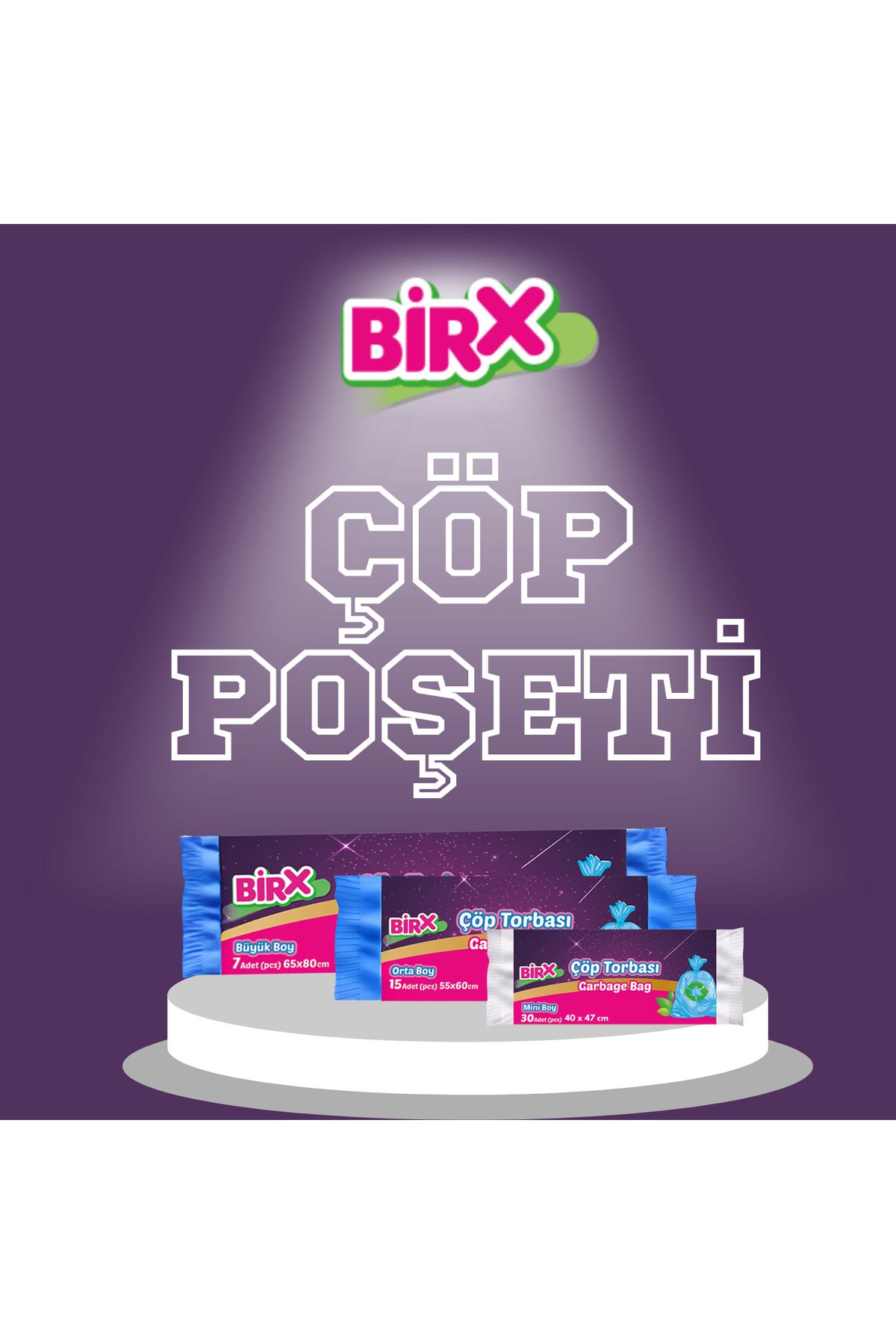 BIRX-Garbage Bag Large Size 65X80 cm 7 Pack 8 Roll Garbage Bags 3